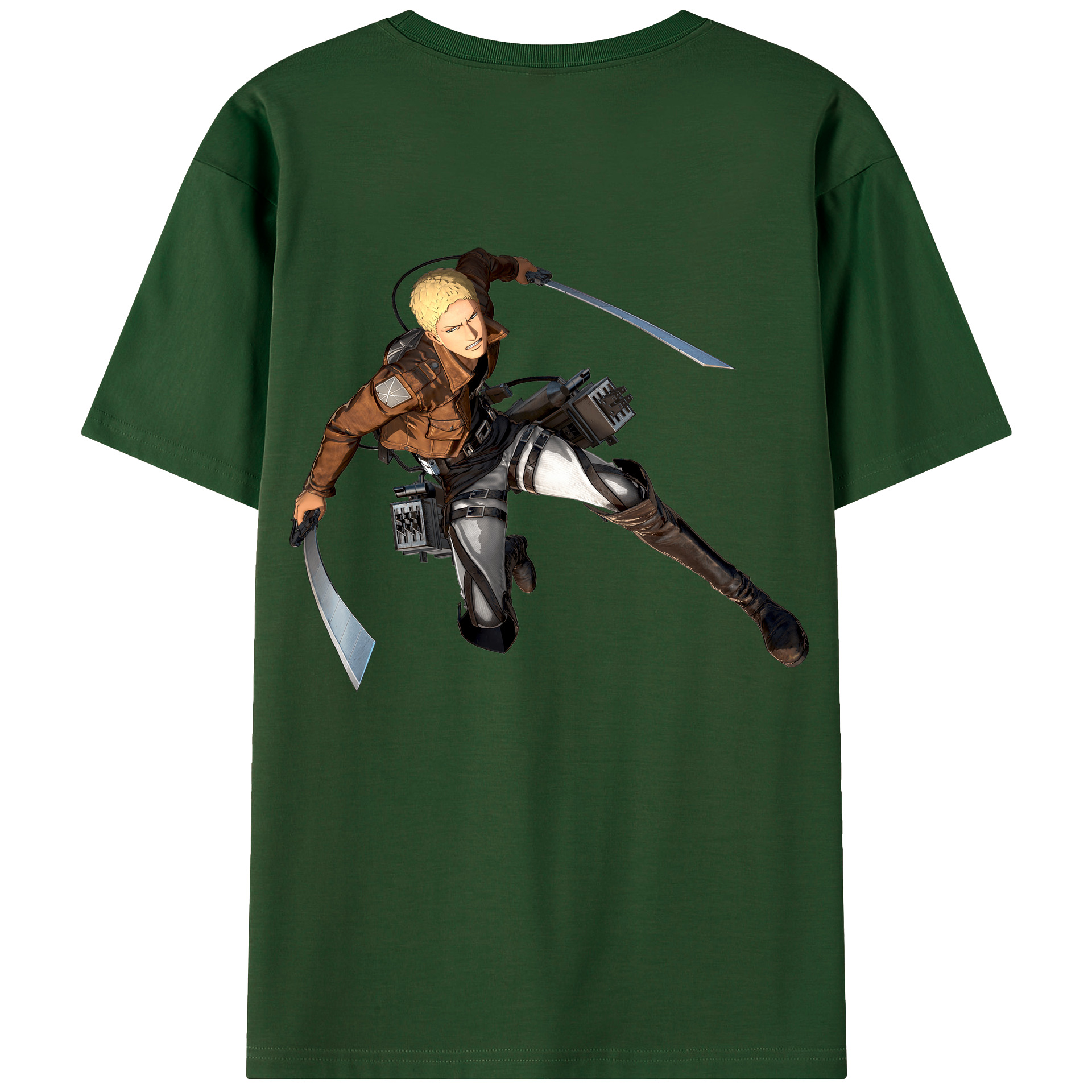 （画像用） 進撃の巨人 ライナー・ブラウン Attack on Titan Reiner Braun 綿100％半袖Tシャツ（背面プリント）